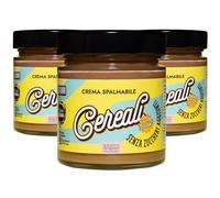 Choco Zero - Crema Proteica Crema Spalmabile Senza Zuccheri Aggiunti, Senza Glutine, Senza Lattosio, Vegano Vasetto da 200 g (3 Pezzi, Cereali)