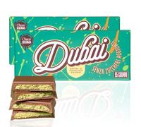 Choco Zero Dubai Chocolate con Pasta Kataifi 95g Tavoletta Cioccolato Senza Zucchero Aggiunto Croccante e Pistacchio Naturale (2 Pezzi)