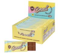 Choco Zero Tavolette di Cioccolato Senza Zuccheri Aggiunti 25g Cioccolato Senza Zucchero per Spuntino Palestra Senza Glutine Low Carbs (12 Pezzi - Box Intero, Cioccolato al Latte e Riso Soffiato)