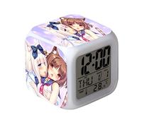 Chocola/Vanilla Anime Sveglie Sveglia Luce Piazza Cambiare Colore Tempo Bambini Cartoon Night Light LED Orologio 7 Cambiare Colore Orologio Digitale