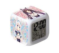 Chocola/Vanilla Anime Sveglie Sveglia Luce Piazza Cambiare Colore Tempo Bambini Cartoon Night Light LED Orologio 7 Cambiare Colore Orologio Digitale
