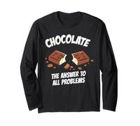 Chocolate Answer to All Problems Funny Chocolate Lovers Maglia a Manica