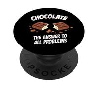 Chocolate Answer to All Problems Funny Chocolate Lovers PopSockets PopGrip Adesivo