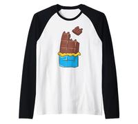 Chocolate Cats - Carino Kawaii Anime Kawaii Chocolate Bar Maglia con Maniche Raglan