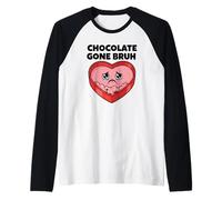 Chocolate Gone Bruh Scatola di Caramelle Vuota San Valentino Maglia con Maniche Raglan