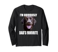 Chocolate Lab Dad The Dog Father The Lab Padre Labrador Dad Maglia a Manica