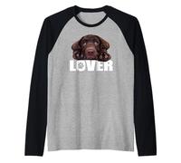 Chocolate Lab Dog - Labrador Retriever, cucciolo di cane marrone Maglia con Maniche Raglan
