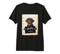 Chocolate Lab Labrador Dog Mug Shot Dog Maglietta Premium