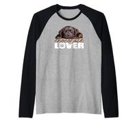 Chocolate Lab Love The Lab Padre Il Lab Madre Maglia con Maniche Raglan