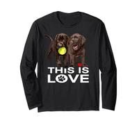 Chocolate Lab Puppy This Is Love Labrador Retriever Marrone Maglia a Manica