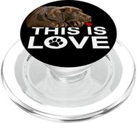 Chocolate Lab This Is Love Dog Labrador Retriever marrone PopSockets PopGrip per MagSafe