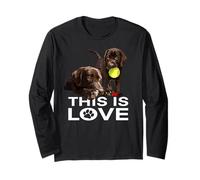 Chocolate Lab This Is Love The Lab Padre The Lab Madre Maglia a Manica