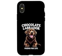 Chocolate Labrador Lover «Friend For Life» Chocolate Lab Custodia per iPhone X/XS