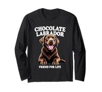 Chocolate Labrador Lover «Friend for Life» Chocolate Lab Maglia a Manica