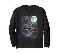 Chocolate Labrador Retriever Moon Dog Lover Maglia a Manica