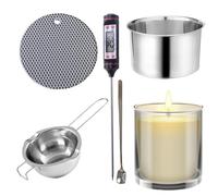 Chocolate Melting Pot - 304 Stainless Steel, 14-16cm Double Boiler Durable Design | Includes Thermometer & Heat-Resistant Insulation Pad, Candy & Butter Melter Pot For DIY Baking, Candle Making