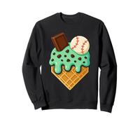 Chocolate Mint Ice Cream Dripping Baseball Home Plate Sports Felpa
