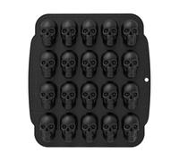 Chocolate Mold, Candy Molds, 11.42x10.43x1.1 inches, 3D Skull Design, Easy Release, Silicone, Flexible Molder for Candies, Chocolates, Gummies in Halloween Party, Kitchen Baking
