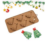 Chocolate Mold, Non-Stick Chocolate Mould, 6-cavity Festive Easy Demolding Mold For Birthday Festival Home Party Holiday Baking Kitchen Dessert Cooking Celebration