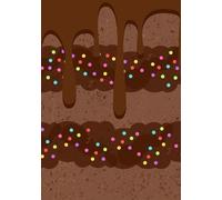 Chocolate Sprinkle Cake Notebook: 7x10, 100 pages, Black and white Interior
