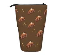 Chocolate Squares Cake - Astuccio espandibile per matite e matite, in tessuto Oxford multi-design, altezza regolabile, borsa cosmetica multiuso