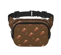 Chocolate Squares Cake Fitness borsa a tracolla da viaggio alla moda e casual, marsupio quadrato a doppio strato, nero, taglia unica, Nero, One Size