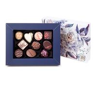 CHOCOLISSIMO - 10 Praline Con Alcool - Cioccolatini in Scatola Con Fiori - Cioccolatini in Regalo - Idea Regalo Originale per Donne, Pasqua, San Valentino, Festa Della Mamma, Compleanni
