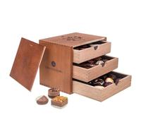 CHOCOLISSIMO - Praline Con Alcol - 30 Praline Raffinate in Scatola di Legno Con Design Floreale - Cioccolatini in Regalo - Pasqua, San Valentino, Festa Della Mamma, Idee Regalo per il Compleanno