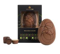 CHOCOLISSIMO - Uovo di Pasqua Grande di Cioccolato al Latte con 4 Cioccolatini di Lusso Senza Alcool - Nobile Regalo di Pasqua in Confezione Scura, Regalo di Dolci di Pasqua