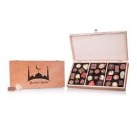 ChocoPrestige senza alcool - Ramadan - 30 cioccolatini in scatole di legno | regalo | Cioccolato | uomo | donna | ragazzo | ragazza | musulmano | musulmani | musulmani | islam | mese di digiuno