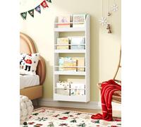 CHOEZON Libreria per Bambini a 4 Ripiani da Parete, Come Porta Libri o Mensole Cameretta per Bambini, per Camera da Letto, Sala Giochi, Asilo, Compatto e Moderno, Bianco DMCW04WB