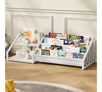CHOEZON Libreria per bambini, libreria per la camera dei bambini, libreria per bambini con 2 ripiani aperti e scaffale a 4 ripiani, per camera dei bambini, camera da letto, stanza dei giochi, bianca