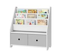 CHOEZON Libreria per Bambini, Portaoggetti con Scatole Rimovibili di Tessuto Oxford, Cassetti in Tessuto Non Tessuto, per Camerette, Asili Nido, Sale Giochi, Bianco e Grigio DMCW06WT