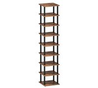 CHOEZON Scarpiera verticale a 9 livelli, scarpiera angolare fai da te per ingresso, scarpiera stretta, organizer alto, salvaspazio, per piccoli spazi, ingresso, corridoio, marrone rustico e nero