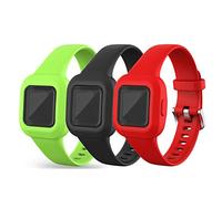 Chofit - Cinghie di ricambio per Garmin Vivofit jr.3, regolabili, in morbido silicone, per bambini dai 4 anni in su, per Vivofit jr.3 Fitness Tracker (nero+rosso+verde)