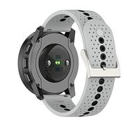Chofit Cinturini compatibili con cinturino Suunto 9 Peak, cinturino di ricambio sportivo in morbido silicone, cinturino da 22 mm con fori colorati, accessori per orologio Suunto 9 Peak(Grigio)