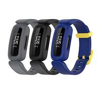 Chofit Cinturini compatibili con Fitbit Ace 3, cinturino di ricambio in morbido silicone per bambini, per tracker attività Ace 3 (nero/blu/grigio)