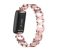 Chofit Cinturini compatibili con Fitbit Luxe, cinturino in metallo classico in acciaio inossidabile, bracciale a catena, sostituzione del braccialetto per Luxe Activity Tracker (rosa rosa)