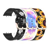 Chofit Cinturini compatibili con Samsung Galaxy Fit 3, cinturino di ricambio in morbido silicone con motivo floreale per SM-R390 Galaxy Fit3, Misura unica, Silicone, Nessuna pietra preziosa