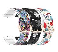 Chofit Cinturini compatibili con Samsung Galaxy Fit 3, cinturino di ricambio in morbido silicone con motivo floreale per SM-R390 Galaxy Fit3, 5.5''-8.5'', Silicone, Nessuna pietra preziosa