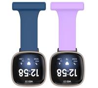 Chofit Cinturino con spilla per orologio da infermiera, compatibile con cinturini Fitbit Versa, in morbido silicone, accessori per Versa 4/3/Sense 2, confezione da 2, One Size, Silicone, Non pietra