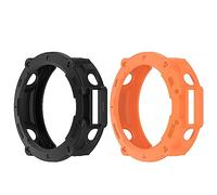 Chofit Custodie compatibili con Amazfit T-Rex Ultra Case, TPU Protettiva Sport Custodie Cover Protettiva Shell Accessori per T-Rex Ultra Smartwatch (Nero + Arancione)
