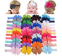 Choicbaby 40Pcs Fasce Grosgrain Nastro Fiocchi per Capelli 3 "Accessori per Neon