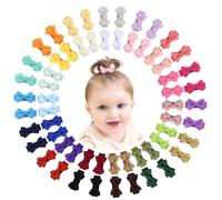 choicbaby Confezione da 60 fermagli per capelli per ragazze, 1,2 pollici (3 cm) Mini mollette per capelli con arco pieno coperto accessori per capelli per bambine e bambini piccoli