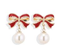 choice of all Bow Earrings for Women Trendy Gold Pearl Drop Dangle Earrings Bowknot Stud Wedding Party Daily Jewelry Accessory Gifts for Her