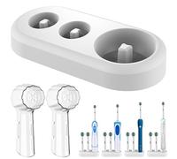 CHOKMAX Portaspazzolino elettrico, base di supporto di ricambio compatibile con spazzolino Oral B e 2 testine per spazzolino da denti, organizer per spazzolino da denti per riporre il bagno