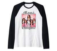 Chola Chibi Girl Hispanic Heritage Month Brown Pride Chicana Maglia con Maniche Raglan
