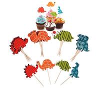 cholinchin Cake Topper Cupcake per Torte Bacchette per Dino Party, Muffins Decorazione Dinosaur Cupcake Picks Cake Toppers per Ragazze Boy Baby Kids Birthday Party Decoration, 72 Pezzi