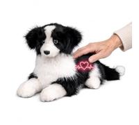 Chongker Cane robot interattivo per anziani, 45,7 cm, realistico Border Collie, peluche con battito cardiaco, sensore di abbaiare e toccare, compagno di nome personalizzato e attivato dalla voce
