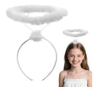 CHONGQILAO Aureola Angelo Bianco Cerchietto Halloween, Cerchietti per Capelli con Aureola Dell'angelo, Cerchietto per Costume da Angelo Cerchietti Carnevali per Halloween, Natale, Carnevale, Cosplay
